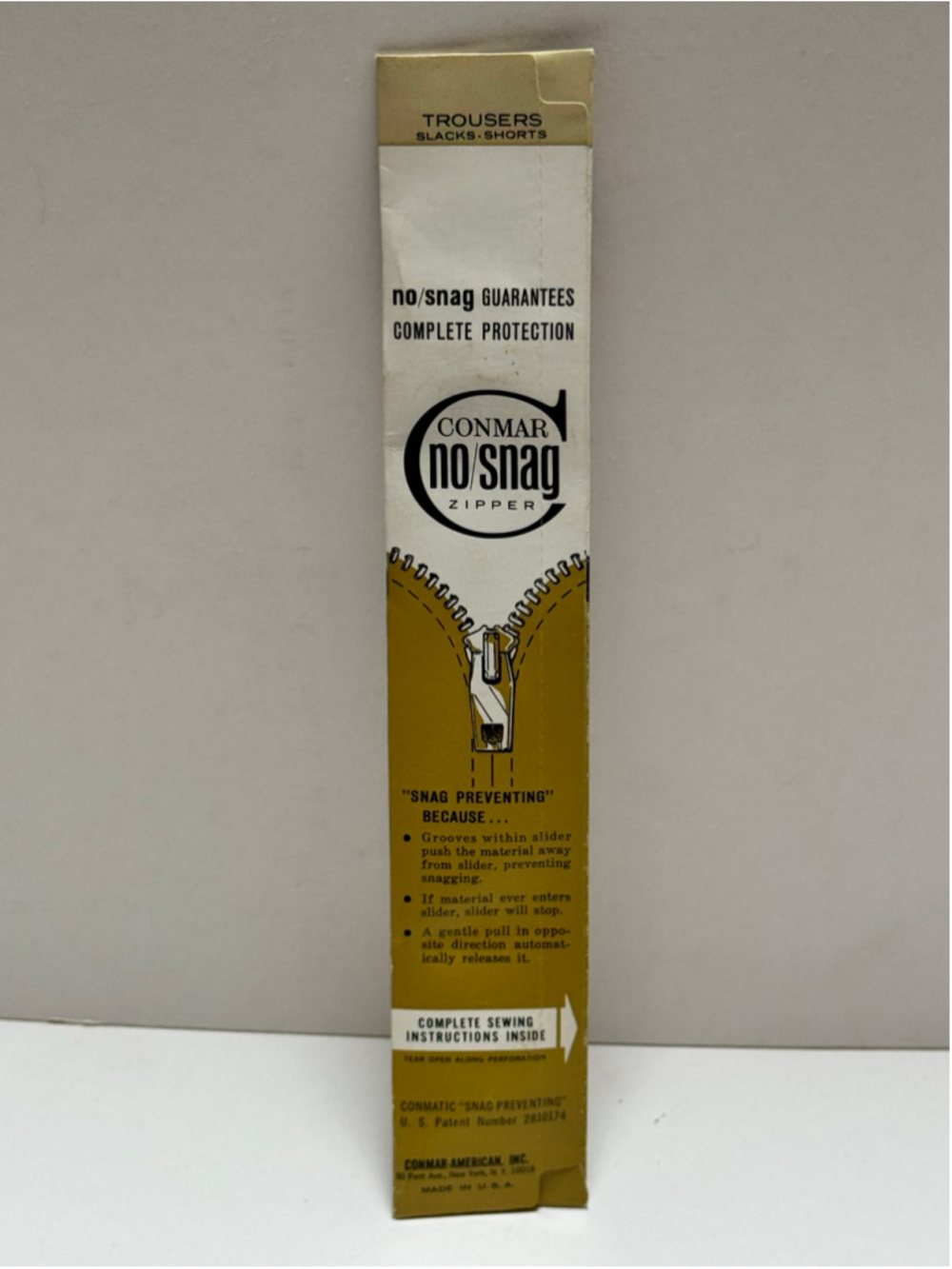 Vintage NOS Conmar No-Snag 12” Separating Metal Zipper Green Olive 576 Trousers - Picture 4 of 5